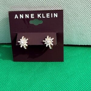 Anne Klein Gold-Tone Hoop Earrings with Clear Accents